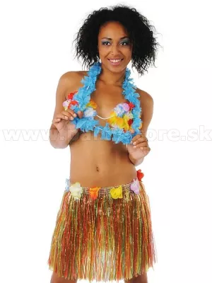 Veniec náhrdelník - HAWAII FLO - tyrkysovo modrý, kvetinový